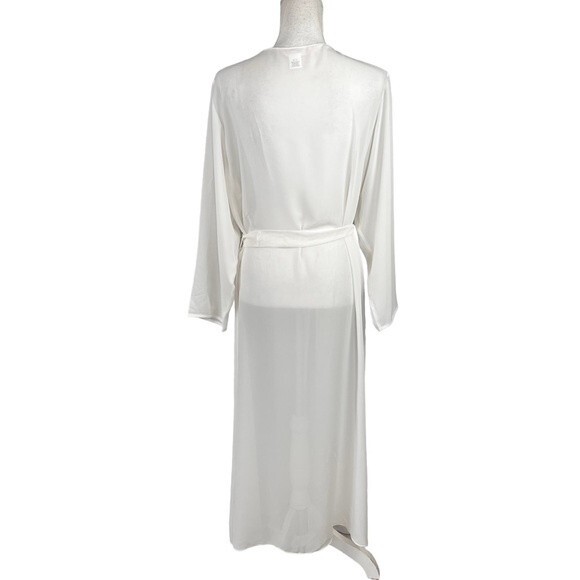 Belle Nuit Beaded Lace White Robe Small Medium Sheer Bridal Romantic - Picture 2 of 9